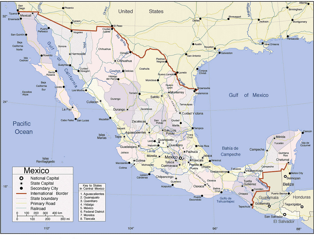 Map Of Mexico Map Of North America   Map Of Mexico 