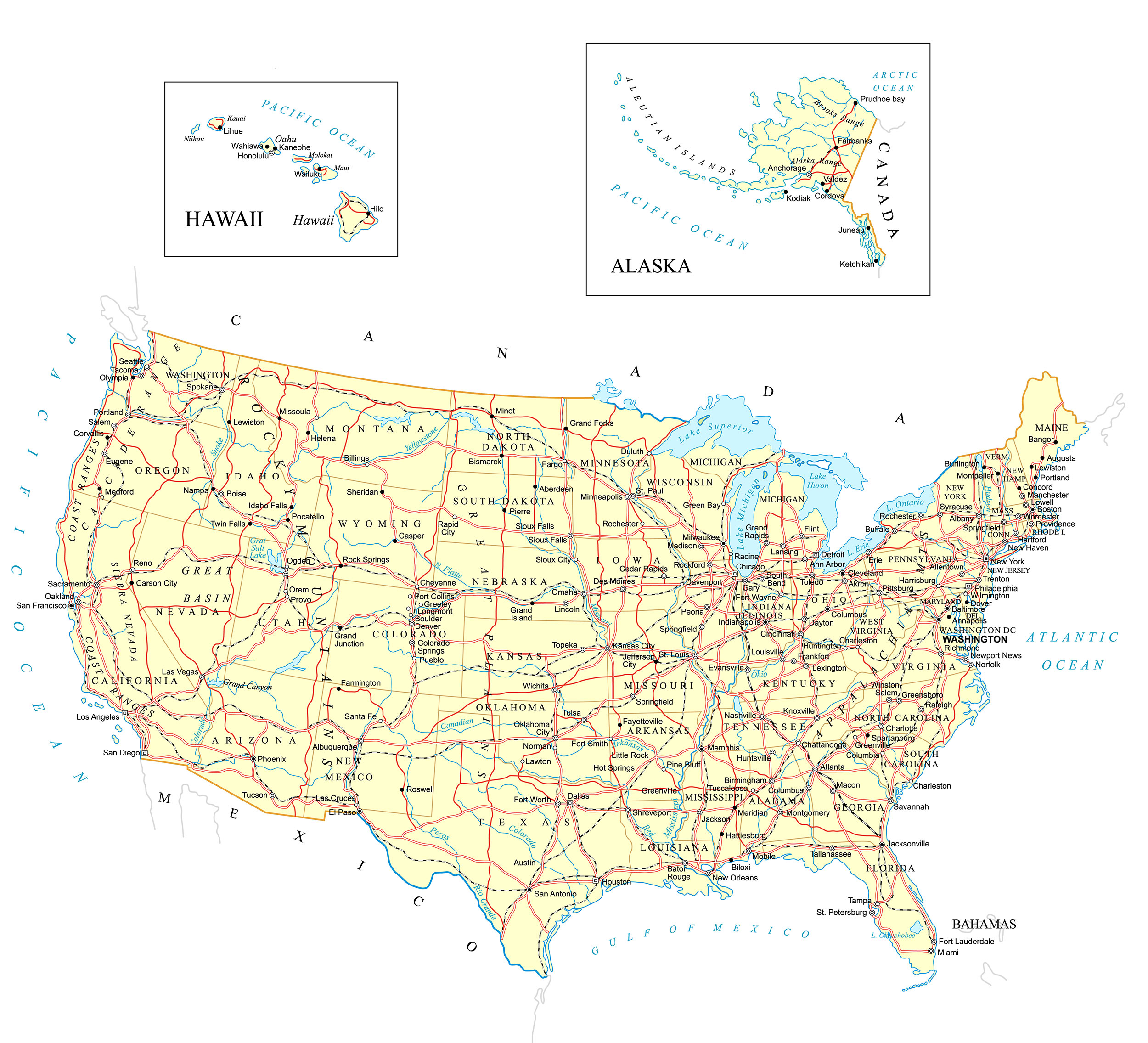 List 101+ Images United States Road Map Download Free Superb